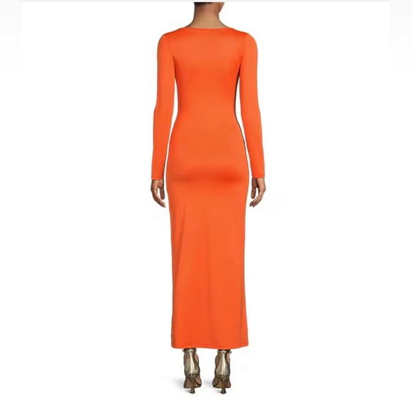 🍁🥳♥️ Gianni Bini Column Icon Knit Scoop Neck Long Sleeve Bodycon Midi Dre… - Picture 2 of 8